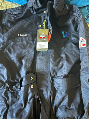 Bulwark FR Flame Resistant Navy Cotton Zip Front Work Jacket Size M