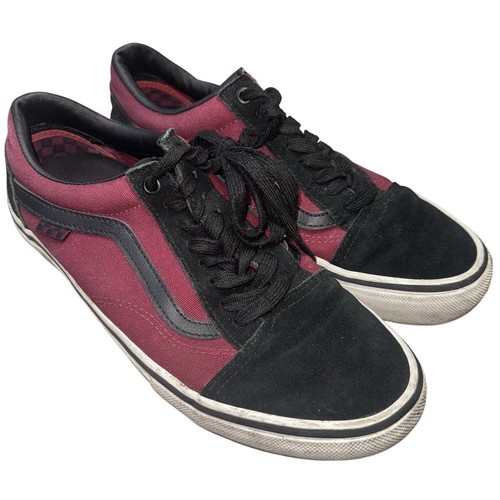Vans Old Skool Schuhe Herren Größe 9,5 rot schwarz Skateboarding PopCush Duracap