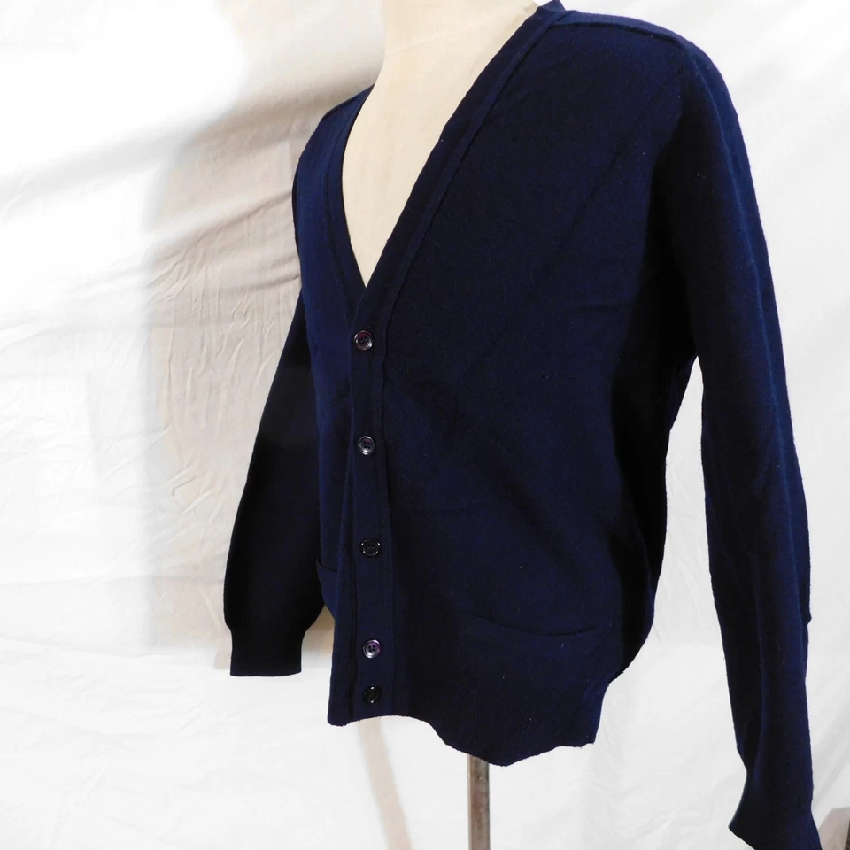 Pringle of Scotland Hombres S Lana de Cordero Suéter Cárdigan Azul Marino Abuelo Foto 2 de 4