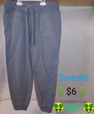 Tommy Hilfiger Women's Gray Sweatpants Size Small With Pockets And Drawstring