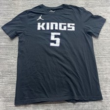 Sacramento Kings Shirt L Mens Nike DeAaron Fox #5 NBA Basketball Black