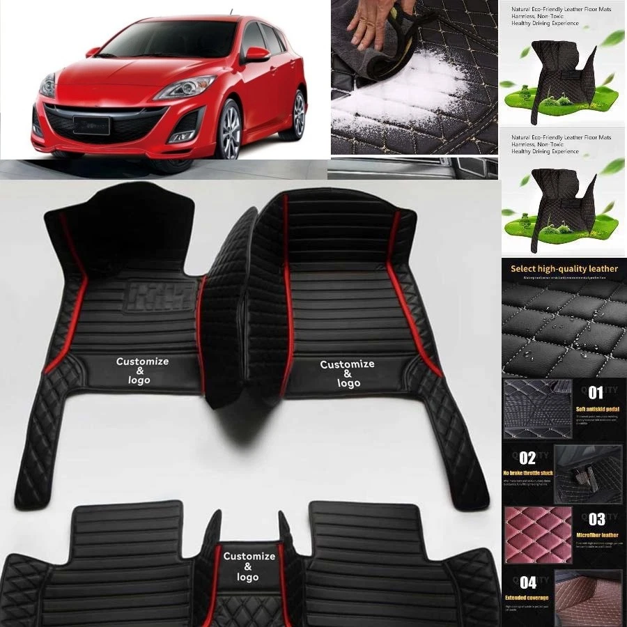 For Mazda 3 Car Floor Mats Handmade Liners Anti-Slip Carpets Customizable - Изображение 3 из 4