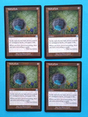 Magic the Gathering MTG Prophecy WELL OF LIFE X 4 (3 VLP/EX & 1 LP) U 2000 NICE!