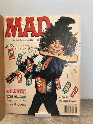 Mad Magazine September 1994 #330 Slash Head Banger Issue