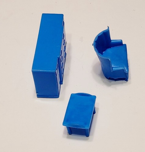 Sedia supporto tv/registratore blu 5 pezzi vintage casa delle bambole arredamento soggiorno - Foto 8 di 11