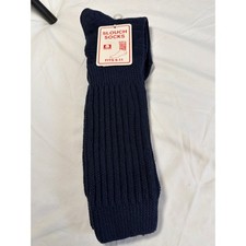 Vintage Slouch Socks Womens 9-11 Navy Blue Ribbed Cotton Blend NOS NWT