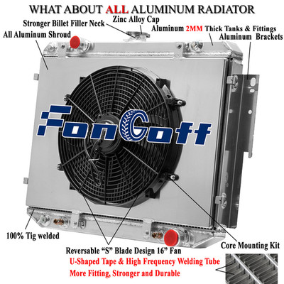 4Row Aluminum Radiator Shroud Fan FIT 1999~03 Dodge Ram 1500 2500 3500 Truck PRO