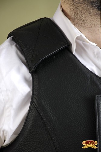97HS Small Equestrian Bull Riding Vest Safety Protective Hilason Leather - Bild 6 von 8