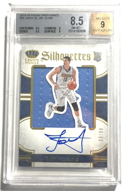 2015-16 Nikola Jokic Rookie RPA Crown Royale Silhouettes BGS 8.5  -9  53/99