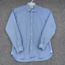 Ted Baker Endurance Dress Shirt Mens 16 Blue Check Classic Fit Long Sleeve