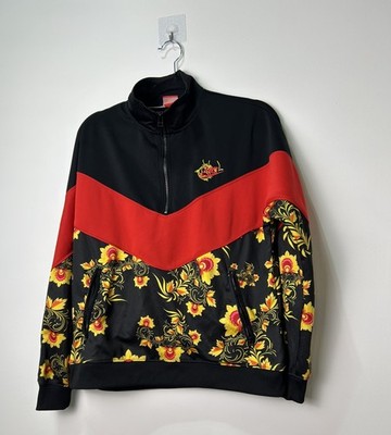 Nike NSW Russian Khokhloma Floral Track Jacket Mens Medium Black Red Yellow