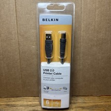 Belkin USB 2.0 Printer Cable 6ft USB A to USB B