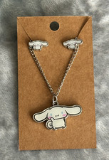 Sanrio Cinnamoroll Character Earrings  Necklace Set
