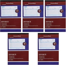 5 Pack Receipt Large Sales Order Book Invoice Duplicate Copy 50 Sets 5.5" X 8"5