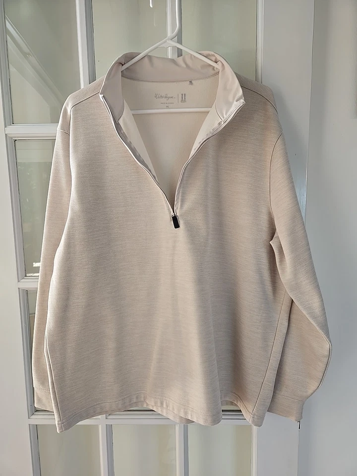 Walter Hagen 11 Majors Masculino XL Bege 1/4 Zíper Moletom Pulôver Longo Slv Golfe - Imagem 3 de 4