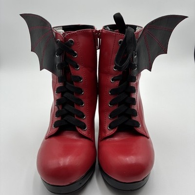 Hotel Transylvania Mavis Red Bat Wing Platform Boots FUN4051AD-6 Womens 6