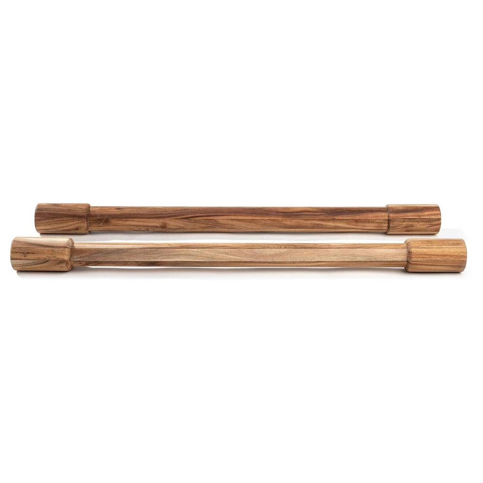 Ironwood Gourmet Acacia Wood Rolling Pins, Long and Thin, 1 Pair, Fixed Handles - Image 2 of 4