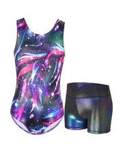 Gymnastics Leotards for Girls Sparkly Tumbling Bodysuits 6-7 Years Black Blue