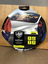 Auto Drive Car Windshield Twist Sun Shade Tropical Design Universal Fit 2-pc Set