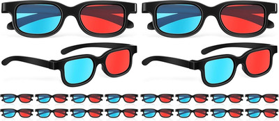 10 Pcs Red-Blue 3D Glasses: Lightweight Abs Frame with a-Grade Lenses for Enhanc