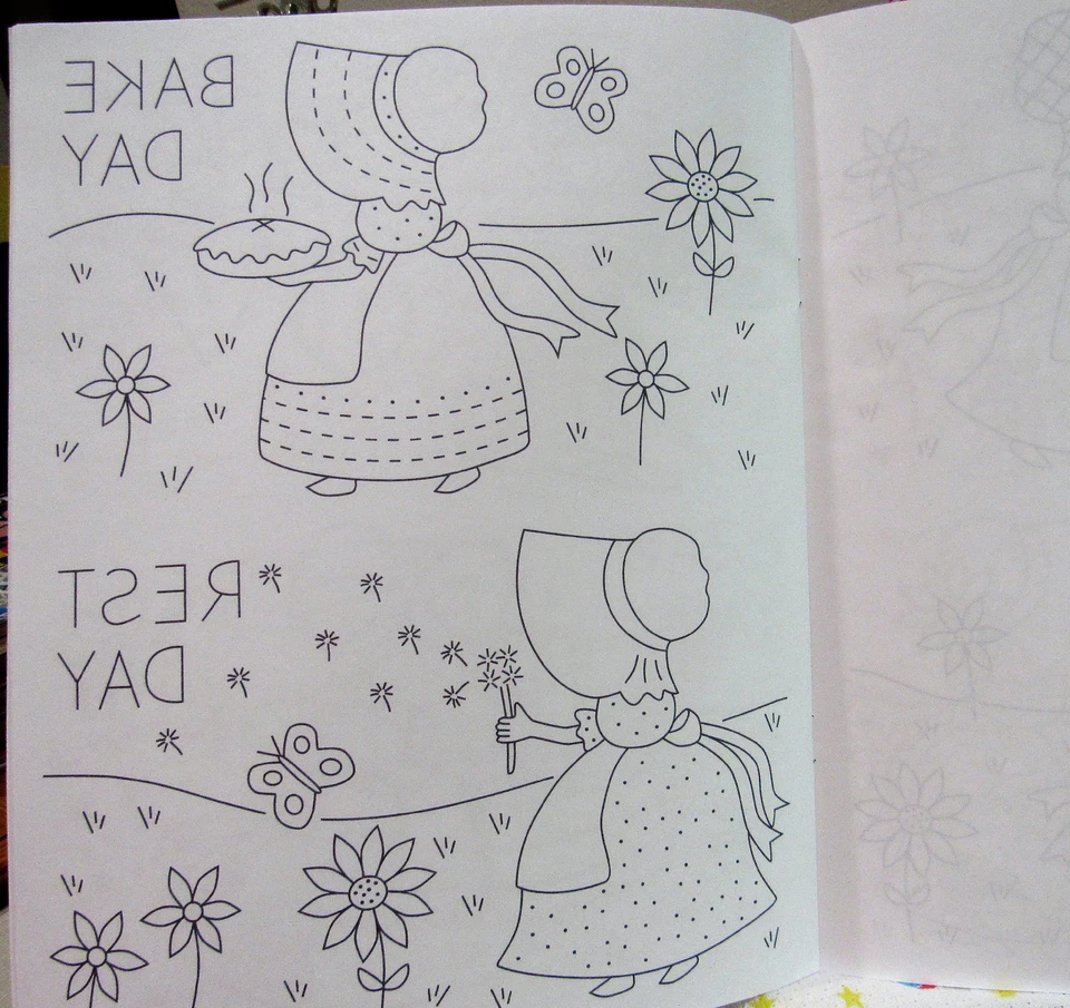 Aunt Marthas SUNBONNET DAYS 407 Embroidery Transfer Pattern Book Sue Day of Week - Image 3 of 4