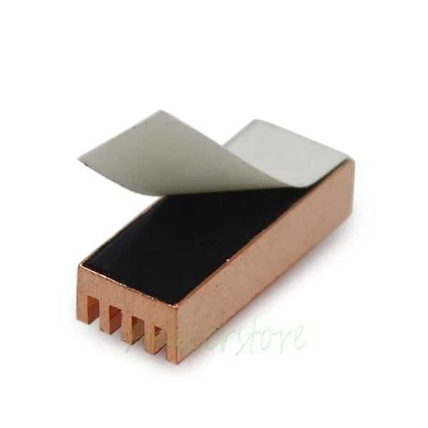 2pcs 22mm * 8mm Adhesive Back Copper Heatsink For PC Chipset DDR DDR3 RAM Memory - Image 2 of 2