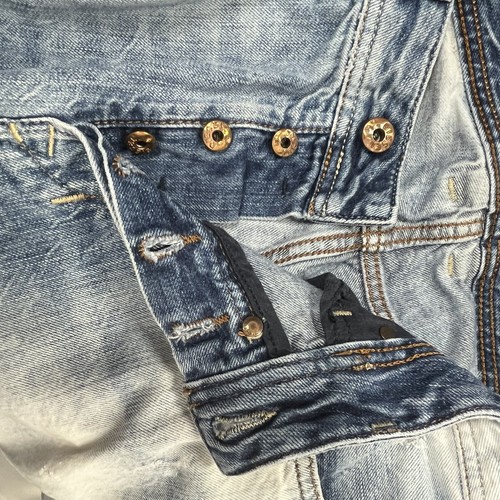 Jeans DIESEL 31x32 Safado Reg Slim Recto Envejecido Azul Elástico Botón Mosca - Imagen 19 de 19