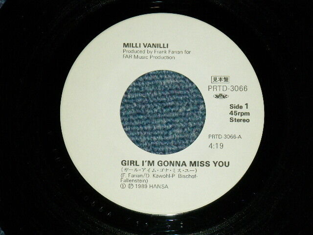 MILLI VANILLI Japan 1989 Promo Only 7