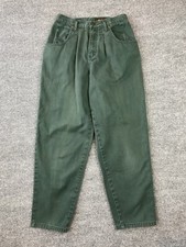 Vtg 90  s Eddie Bauer Womens Mom Jeans High Rise Loose Fit 26  x29  Forrest Green