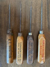Vintage, Wooden Handle, Ice Picks. Antique