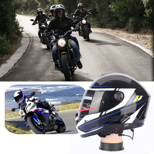 2x 1200M V6 Helmet Intercom Motorcycle Bluetooth Motorbike 6 Riders GPS Headset - Imagen 2 de 12