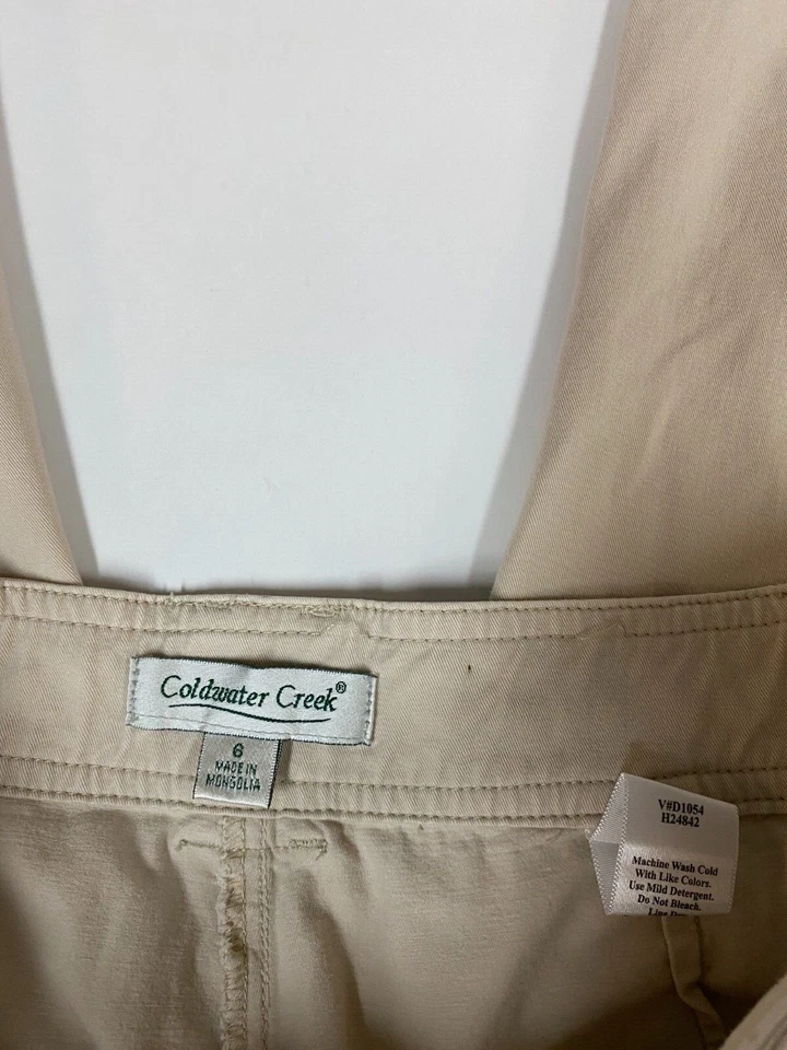 Pantalones para mujer Coldwater Creek 6 beige recto chino clásico caqui Foto 3 de 4