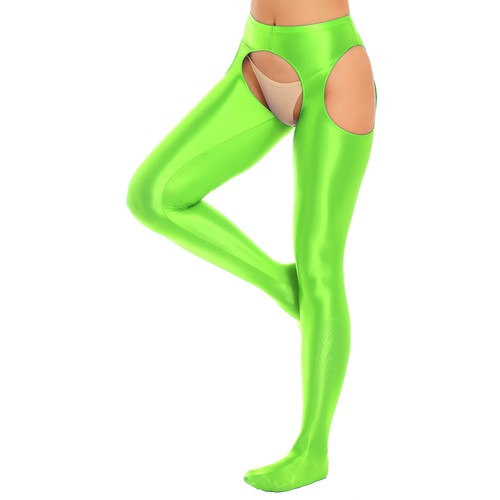 Women Tights Smooth Lingerie High Waist Pantyhose Hollow Out Underpants Oily - Picture 67 of 116