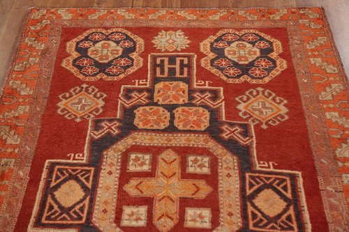 Vintage Tribal Rust Wool Hand-knotted Geometric Zanjan Runner Rug 4x10 Carpet - Picture 17 of 24