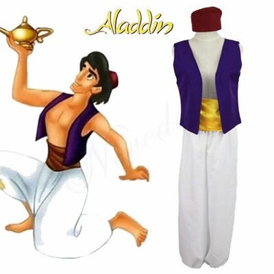 Adult Men Aladdin Costume Arabian Nights Anime Cosplay Fancy Dress Aladdin Lamp Ebay