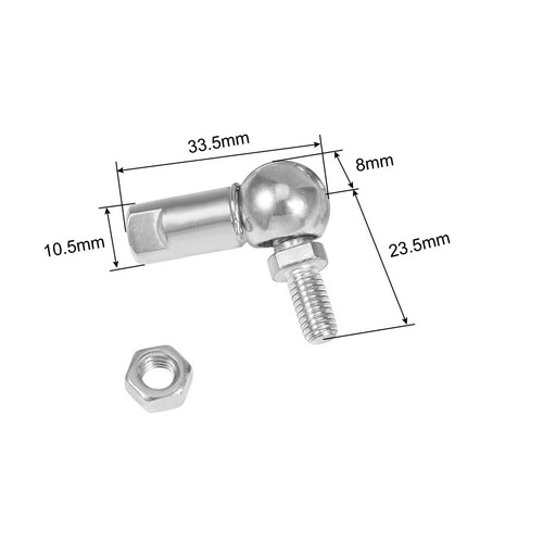 4stk. CS10 Gelenkkopf Kugellager Recht-Hand Innen M6x1,0 Recht-Hand Außen M6x1,0 - Bild 5 von 5