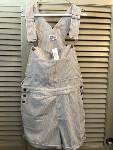 Katydid Tan Corduroy Overall Shorts Size XL
