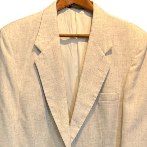 Farah Sport Coat Cream / Natural Size 42 L Two Button Woven Off White Sport Coat - Picture 10 of 12