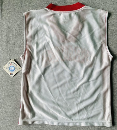 White & Red Sleeveless Braves Jersey for Kids - Size 6 - MLB Genuine Merchandise - Picture 2 of 18