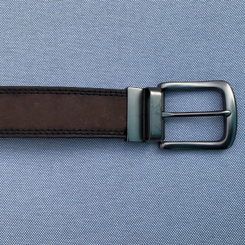 Herren Gr. 40/100 Echtleder Wendegürtel braun/schwarz Gunmetal Schnalle - Bild 4 von 11