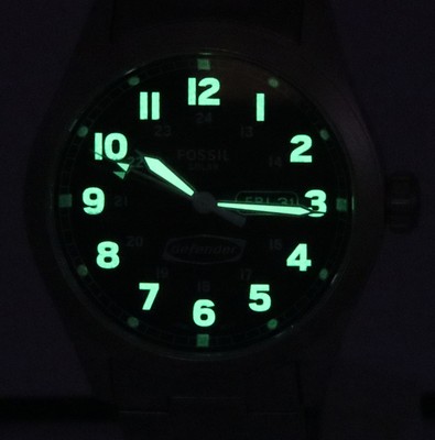 Fossil Defender Solar Powered Stainless Steel Black Dial FS5976