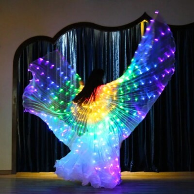 Led Rainbow Electronic Light Dance Wings Belly Dance Costumes Party Show Isis 