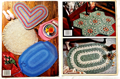 Quick Crochet Throw Rugs Accent Patterns Books Oval Half Circle Heart Floral+++ - Picture 3 of 3