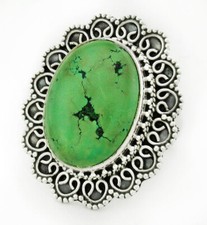 GENUINE 21.86 Cts MALACHITE RING .925 Sterling Silver  New With Tag 