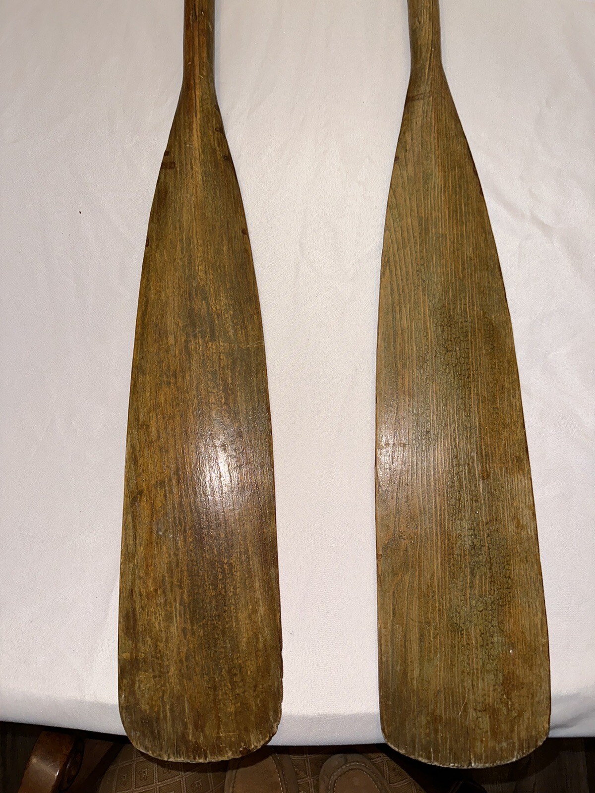 2 Vintage Wooden Boat Oars w/ Steelhead Oarlock Pins 72" Long eBay