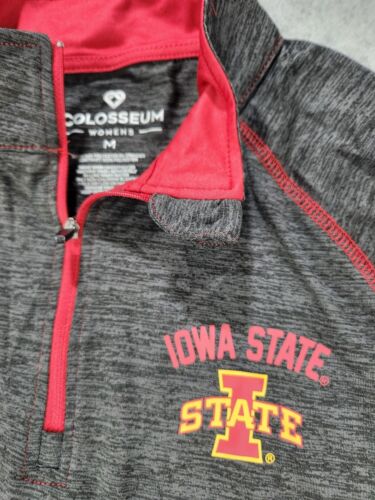 Iowa State Cyclones 1/4 Zip Pullover Women Size MEDIUM Colosseum Jacket Gray - Picture 2 of 12