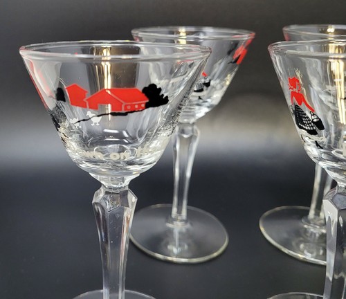 Vintage Libbey Stemware 'Down On The Farm' Cordial Glasses 3 oz - Set of 6 - Picture 6 of 12
