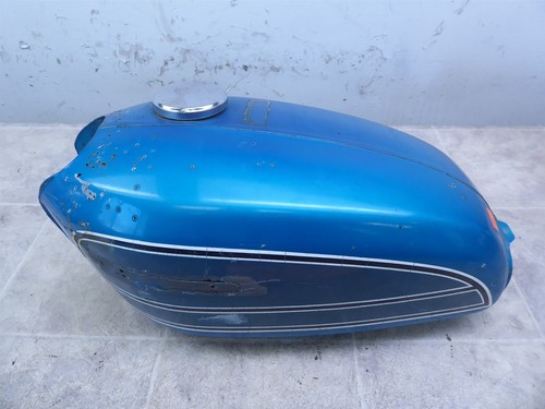 1975 Honda CB125S H2036) blue gas petrol fuel tank with cap - Picture 4 of 13