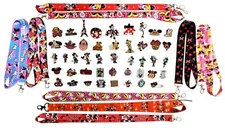 Minnie Mouse Themed Lanyard and 5 Pin Set Walt Disney World Trading Brand New