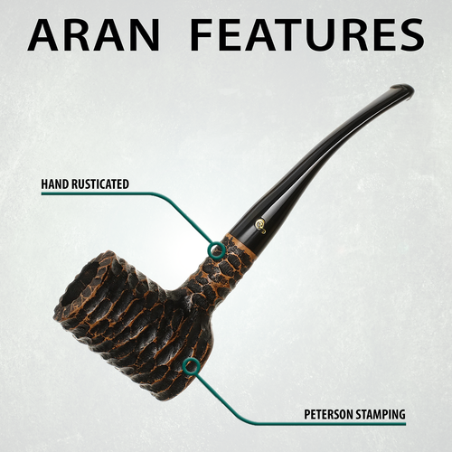 NUEVO Peterson Pipes Aran rústico 701 pipa de tabaco sentado para póker, cola de pez de 3 mm - Imagen 3 de 9